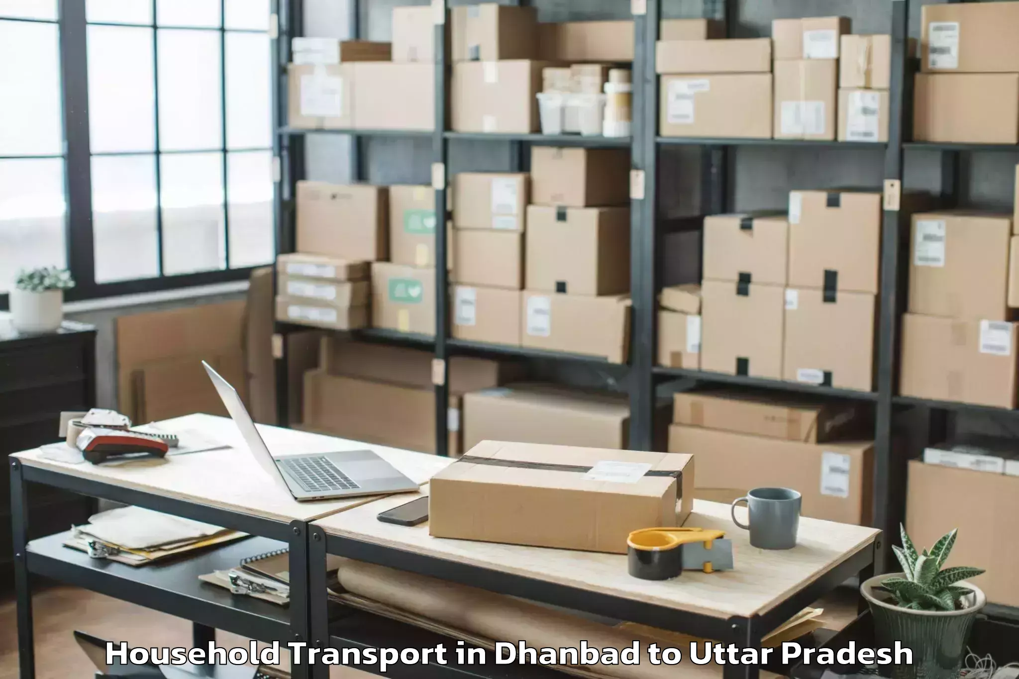 Professional Dhanbad to Chillupar Household Transport